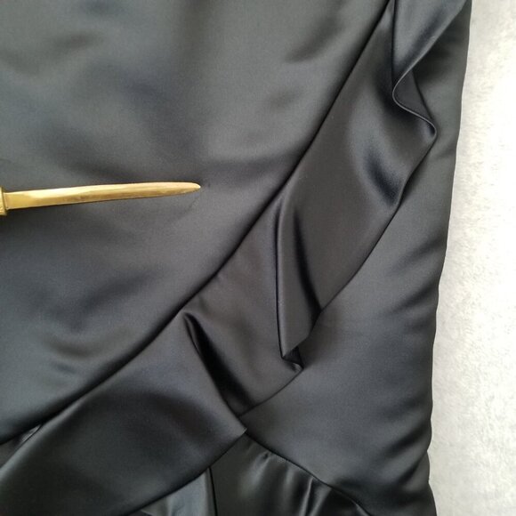 Kay Unger 8 Satin Tulip Ruffle Maxi Whimsigoth Vamp Skirt Formal Party HOCO VTG - Picture 7 of 15